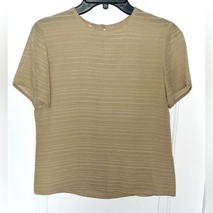 Talbots Vintage Women’s Beige Short Sleeve Blouse 100% Silk Size 4 Petite